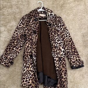 Michael Kors Leopard Print Trench Coat